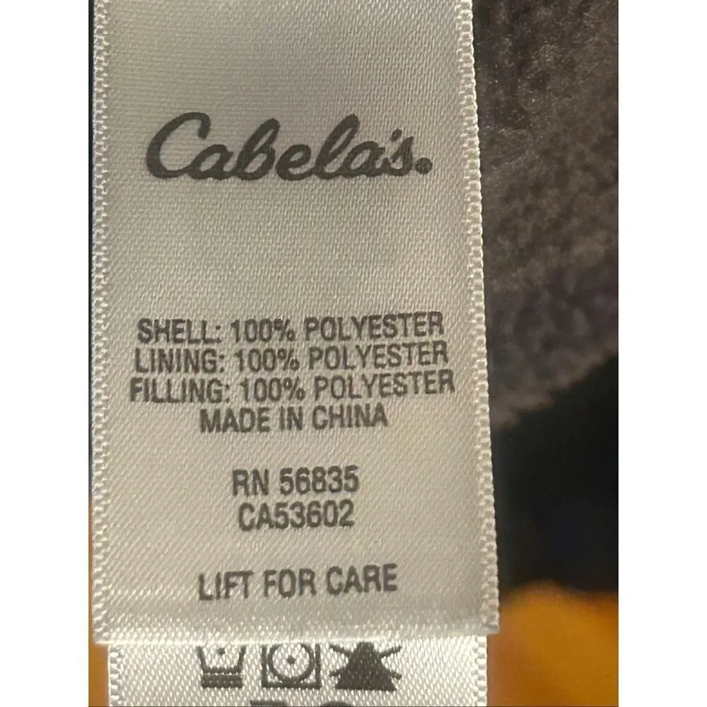 Cabela’s Men’s Fleece Lined Jacket Black Full Zip Size XL (5803)